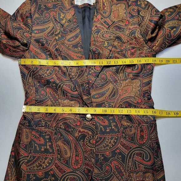 JH Collectibles Silk Paisley Blazer and Skirt Vintage 90s Suit Matching Set - Picture 12 of 15